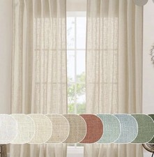 Light Filtering Faux Linen Curtains Tan/beige New In Package 2 Panels 52in X96in