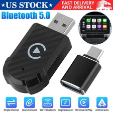 2in1 Wireless CarPlay & Android Auto Adapter Wired to Wireless Dongle Plug Play