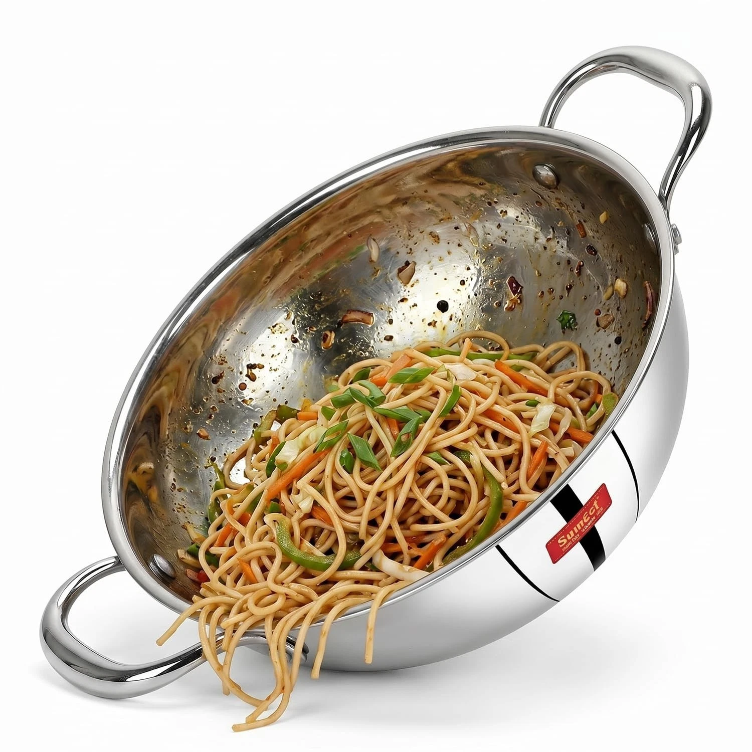 Sumeet Cook Smart TriPly Steel-Aluminium-Steel - 3 Layers Kadhai Wok For Cooking