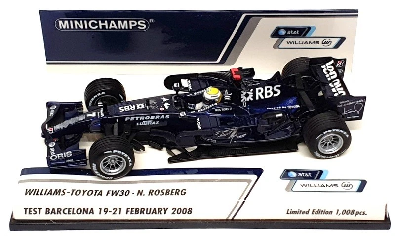 Minichamps 1/43 Scale 400 080207 - F1 Williams Toyota FW30 Test Barcelona 2008 - Image 4 of 4