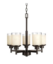 Alexa Collection Chandelier with Etched Umber...