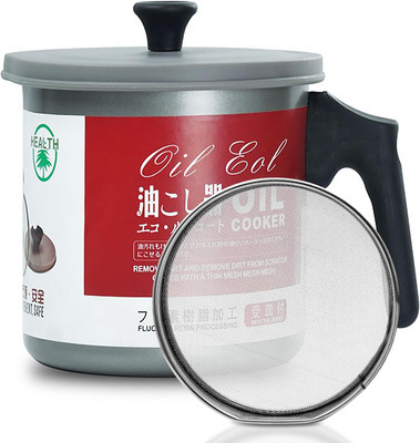 Bacon Grease Container with Fine Strainer and Dust-Proof Lid, 1.2L/ 41OZ Cooking