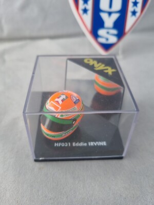 Miniature Casque F1 Eddie Irvine échelle 1/12 – Marque Onyx, Modèle HF031, En Métal Moulé, état Excellent