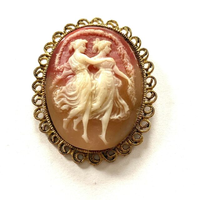 lovely dancing muses classical women cameo brooch elegant vintage pin CR11235 lovely dancing muses classical women cameo brooch elegant vintage pin CR11235