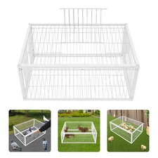 4 Holes Iron Quail Feeder Pigeon Dove Bird Outside Of Cage with One-Way Entry