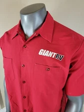 Red Kap Work Shirt Mens 2XL Button Front Giant RV Logo Red 