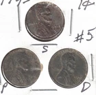 1943-D+P+S Circulated WW11 Business Strike One Cent Coins! #5
