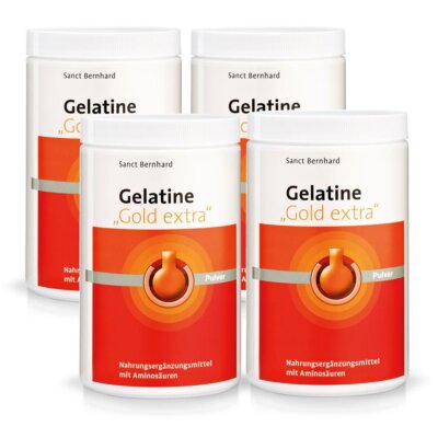 Gelatine Gold Extra Pulver mit Collagen-Hydrolysat | 4 Dosen à 525g (30,48 /kg)