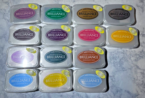 Tsukineko Brilliance Pigment Sky Stempel Pad – Kleines Stempelkissen In Blau, Ideal Für Bastelprojekte