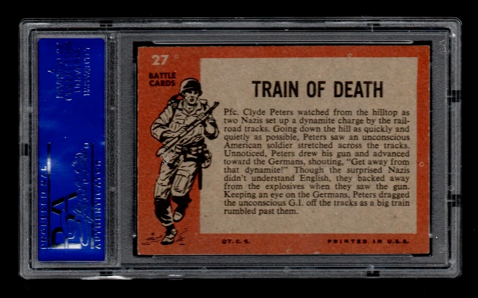 1965 Topps Battle #27 Train Of Death PSA 6 - Image 2 of 2