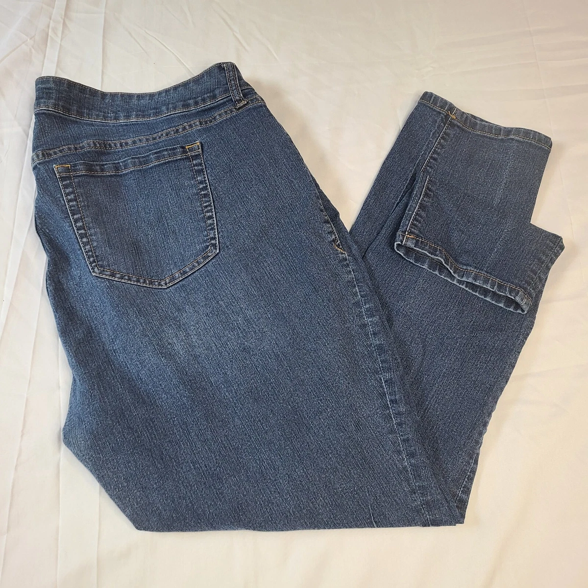 Torrid Denim Mid Rise Skinny Jeans Size 18 Short Stretch Womens Medium Wash Blue