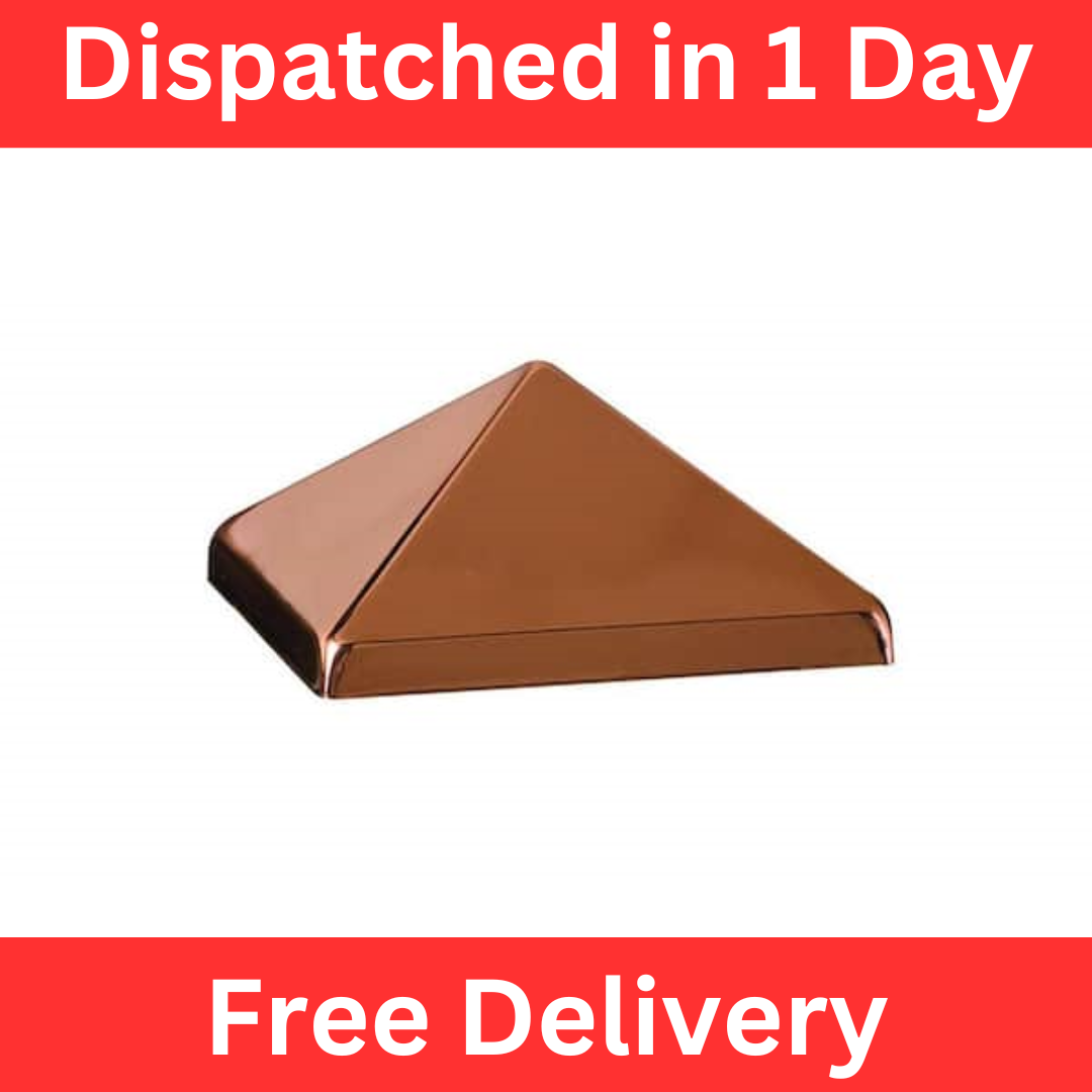 Copper Fence Post Caps 4x4 Pyramid Point Design for Durability and