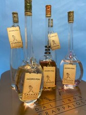 Grappa Jacopo Poli 5 Bottigliette in vetro soffiato vintage + OMAGGIO