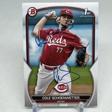 2023 1st Bowman Draft Cole Schoenwetter #BD-116 Signed Cincinnati Reds