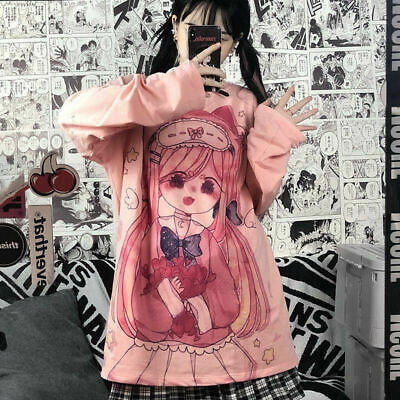 Short-sleeved Anime Kawaii Clothes Spring And Autumn Hip-hop Japanese  Female Loose Harajuku Female T-shirt Girl Clothes - T-shirts - AliExpress