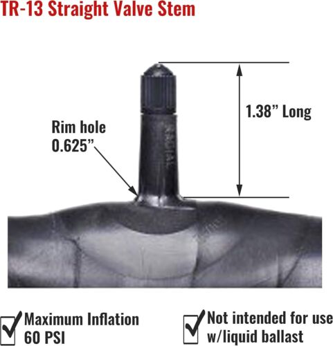 2-Pack TR13 Valve Inner Tubes for 14" & 15" Passenger Tires – Run-Flat Design - Picture 3 of 4