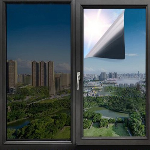 Reflective One Way Mirror Tint Privacy Window Film Anti UV Glueless Home Office - Picture 12 of 33