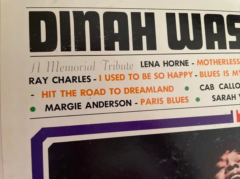 VARIOUS ARTISTS "DINAH WASHINGTON: A MEMORIAL TRIBUTE" BLUES 12" VINYL LP 1967 Foto 2 de 4
