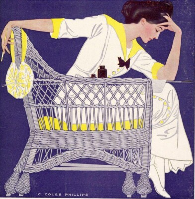 Summer Fiction   Coles Phillips 1912 American Illustration Fadeaway Girl Reader