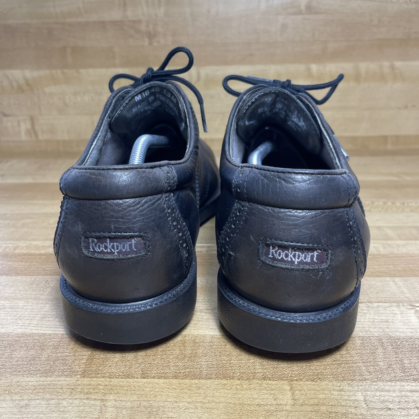 SAOLA Scarpe eleganti Rockport da uomo taglia 13M Oxford Gortex punta tonda pelle di ciottoli nere