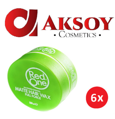( 25,50 / L ) 6 x RedOne Matt Grün Hair Wax FULL FORCE 150ml Haarwax