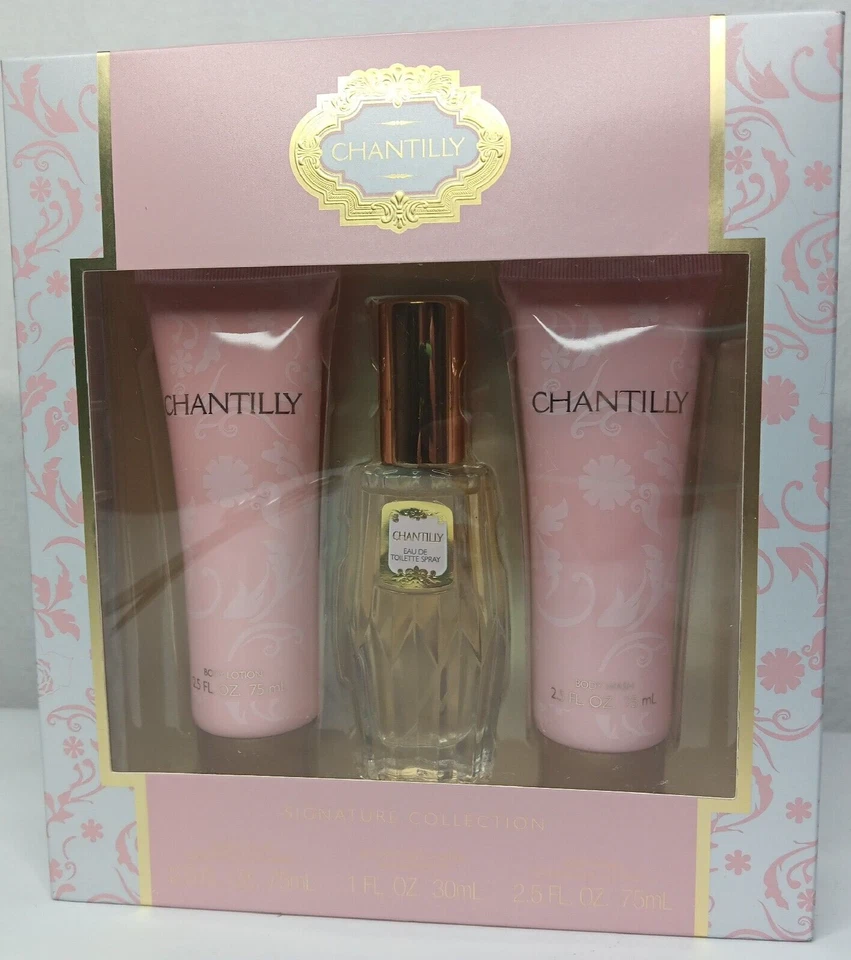 Chantilly 香氛礼品套装签名精选喷雾身体乳液洗全新无标签 — 第 2/4 张图片