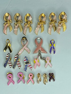 Avon Breast Cancer Awareness Pink Ribbons Pin Back Tie Tack