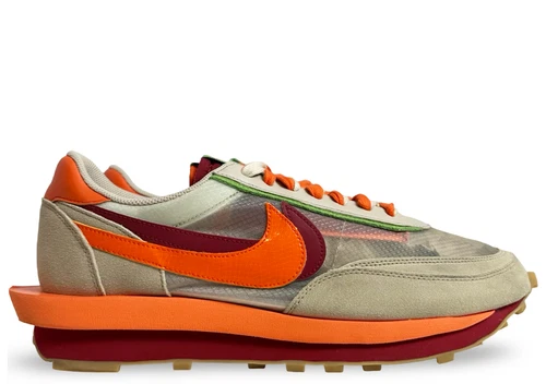 Größe 15 GETRAGEN - Nike LD Waffle Sacai CLOT Kiss of Death Net Orange DH1347-100