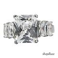 9.50 Ct Radiant Cut CZ Stainless Steel Engagement Ring Band Women's Size 5-10 preview-2