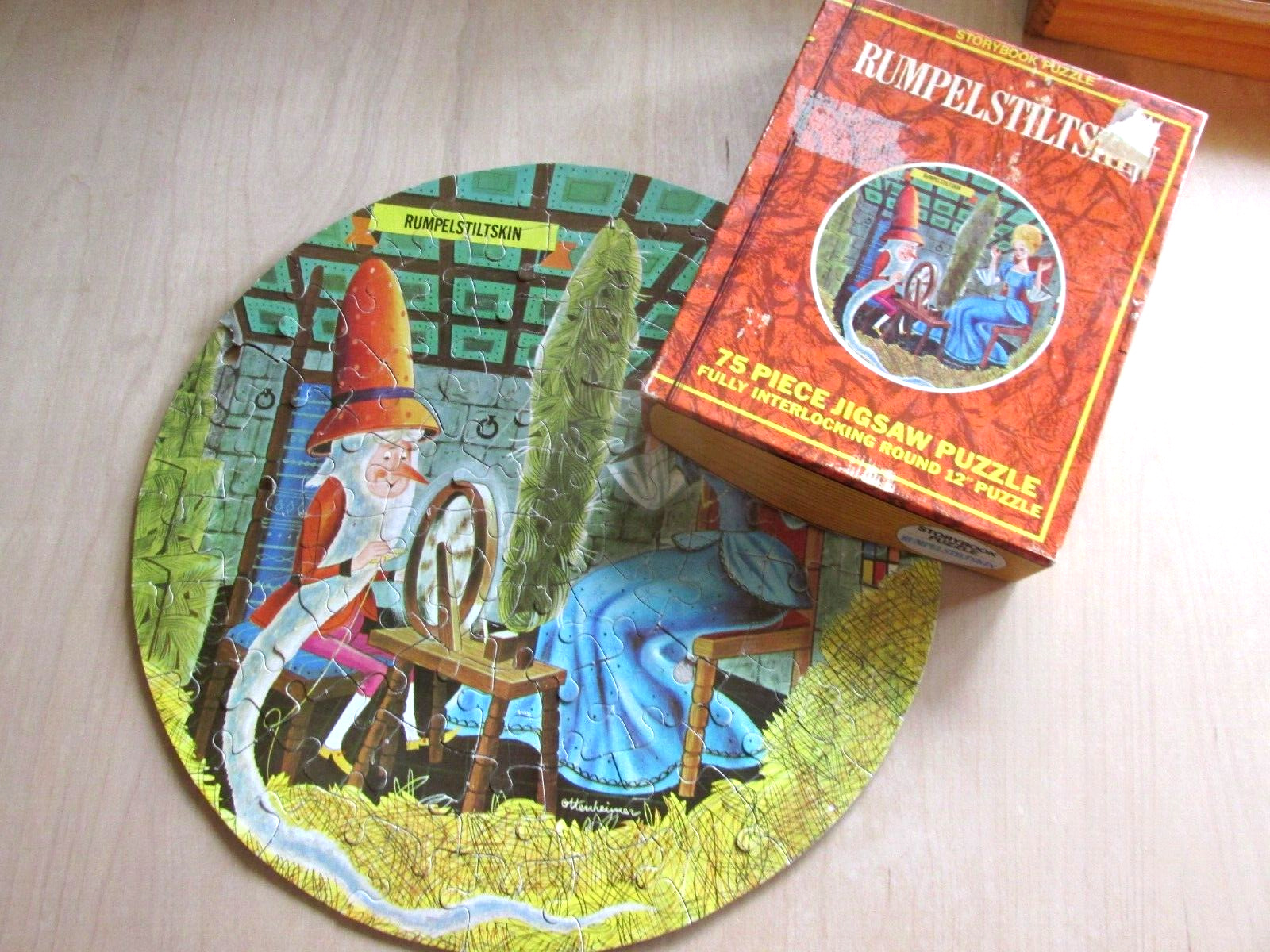 Rumpelstiltskin Vintage Storybook Puzzle 75 Piece Round HG Toys Boxed Complete