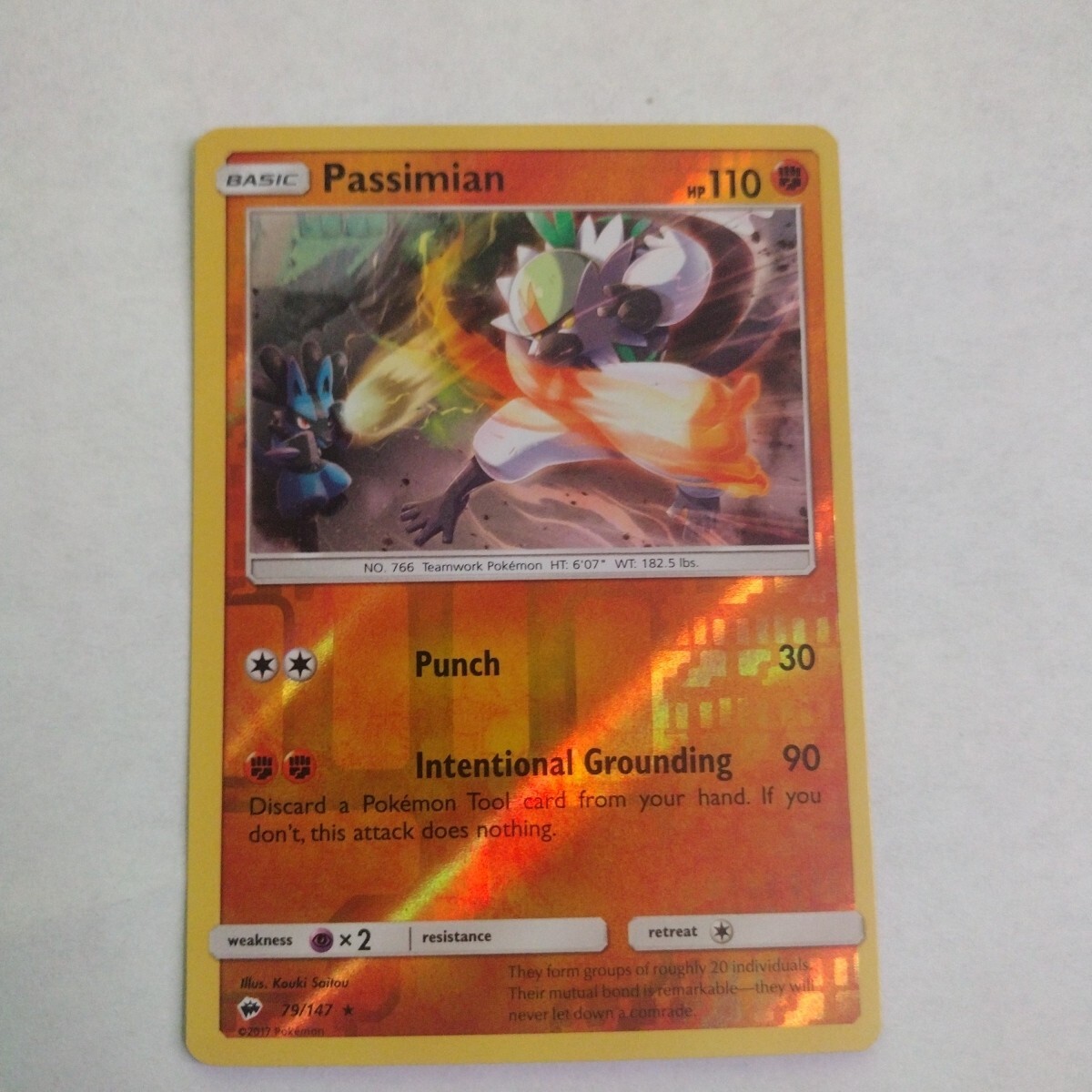 Pokemon Card Burning Shadows Passimian 79/147 Reverse Holo Rare - NM/MT