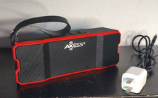 Axess Personal Bluetooth Media Speaker With Charger. Works Great Red/Black