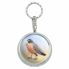Robin Watercolor Northeastern Bird Portable Travel Ashtray Keychain