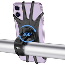 Motorcycle Phone Holder Mount Silicone GPS MTB Bike Bicycle Stand 360 Rotation