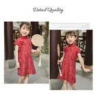 Summer Cotton Cheongsam Dress Girls Retro Solid Color Fashion Solid Color Dress