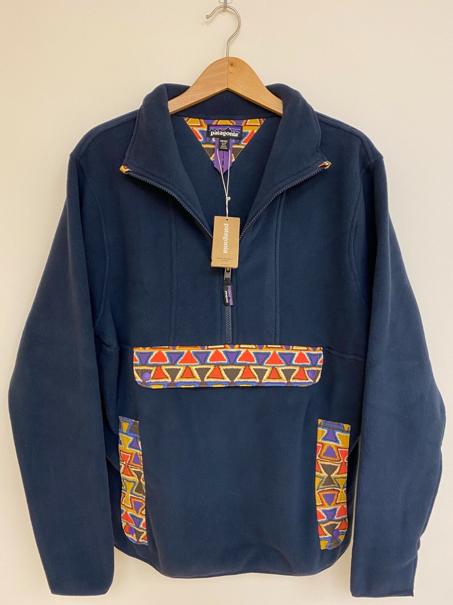 PATAGONIA Synchilla Anorak New Navy Aztec Red Yellow Cagoule PATAGONIA Synchilla Anorak New Navy Aztec Red Yellow Cagoule