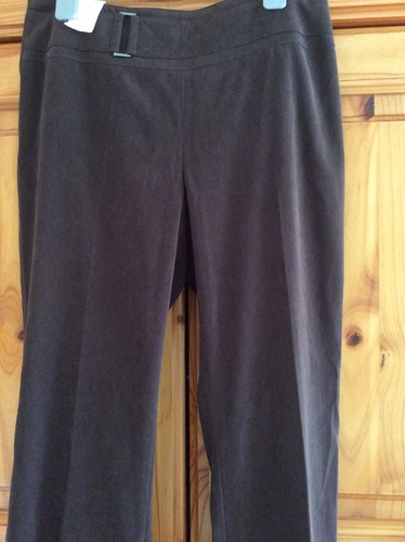 NEW WOMEN'S NEXT TROUSERS FAUX SUEDE CHOCOLATE BROWN BNWT PETITE UK 12 - Picture 3 of 12