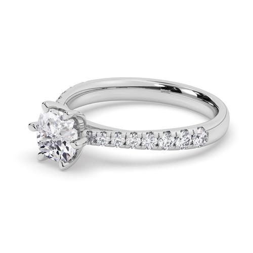 IGI, D/VS1, Solitaire Lab-Grown Cushion Diamond Engagement Ring, 950 Platinum - Picture 6 of 24