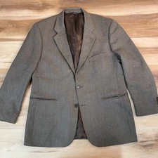 Brooks Brothers Blazer Mens 44R Green Brown Wool 2 Button Sport Jacket