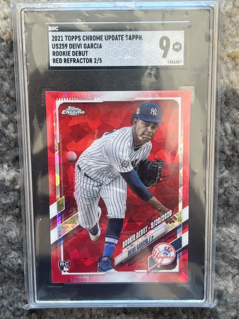 2021 Topps Chrome Update Sapphire DEIVI GARCIA Red /5 Yankees