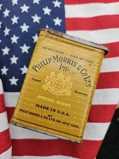 Vintage Phillip Morris & Co. Cigarette Tin Advertising Tobacco SLIDE LID
