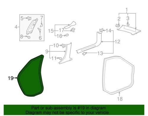 Original GM 2008-2009 Cadillac CTS puerta lateral trasera resistente al clima en la carrocería 25820234 Foto 2 de 2