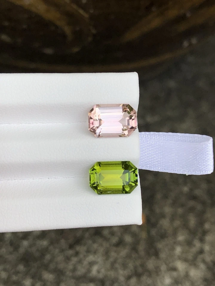 6.39 Crt / Natural Tourmaline Reverse Pair For New Design Earrings. Pink & Green - Image 4 of 4