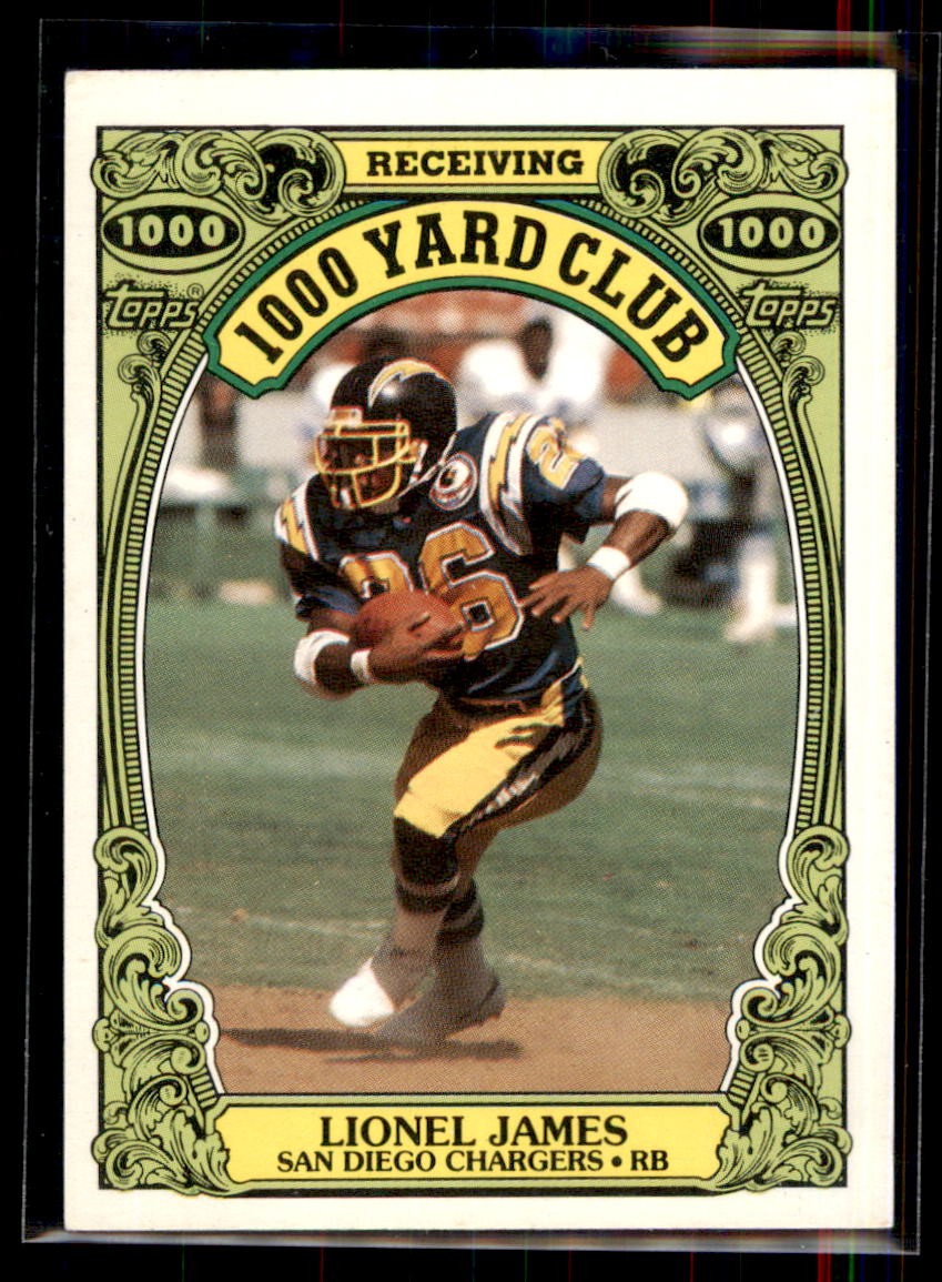 1986 Topps 1000 Yard Club Lionel James #24 San Diego Chargers