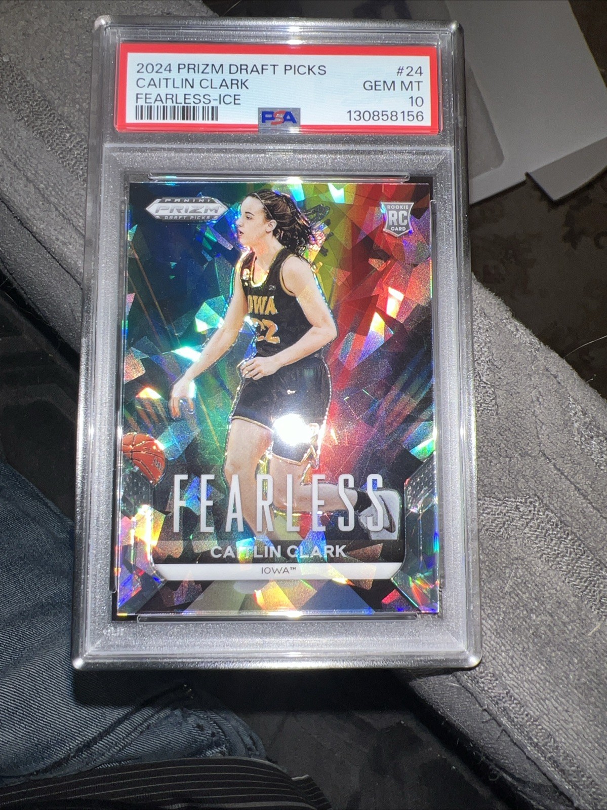 2024 Panini Prizm Draft Picks Caitlin Clark Fearless Ice Psa 10 Gem Iowa Rc NCAA