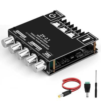 2.1 Channel Bluetooth 5.0 Amplifier Board 200W Hifi Subwoofer Audio AMP with Tre