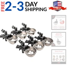 RAC Paws by DIY Auto-Fill Metal Cups Waterer Kit - Great for Small Animals, P...