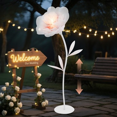 Large Electric Auto-Open Artificial Flower with Light Floral Decor For Wedding