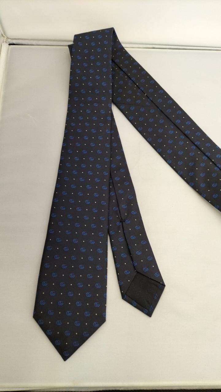 USED Tie GUCCI interlocking G pattern dot pattern… - image 2