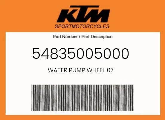 KTM Genuine Water Pump Wheel 07 - 54835005000 - Image 3 of 4